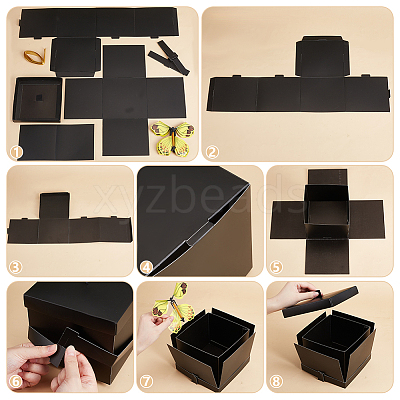 DIY Butterfly Flying Surprise Gift Paper Storage Boxes CON-WH0110-54A-1