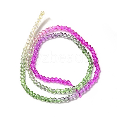 Transparent Gradient Color Glass Beads Strands GLAA-H021-01B-22-1
