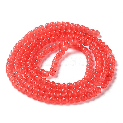 Baking Paint Imitation Jade Glass Round Bead Strands DGLA-Q021-4mm-32-1