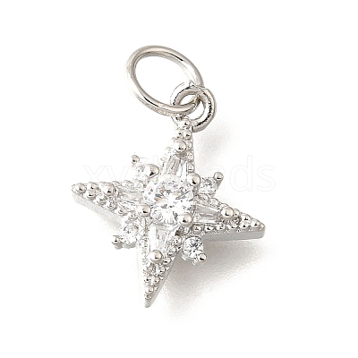 Brass Micro Pave Cubic Zirconia Pendants KK-V008-09P-1
