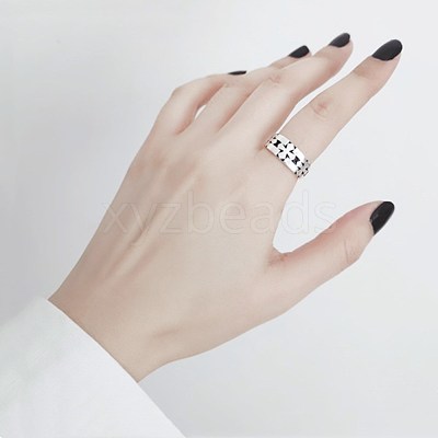 Women's Adjustable Brass Cuff Rings RJEW-BB49432-A-1