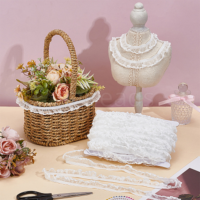 25M Nylon with Spandex Lace Wrinkle Ribbon OCOR-BC0009-48A-1