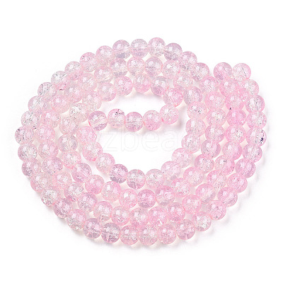 Transparent Crackle Baking Paint Glass Beads Strands X1-DGLA-T003-01A-14-1