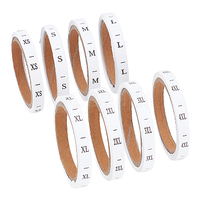 AHADEMAKER 8 Rolls 8 Style Clothing Size Labels DIY-GA0003-49-1