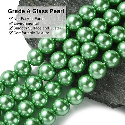 Eco-Friendly Glass Pearl Beads Strands HY-A008-12mm-RB008-1