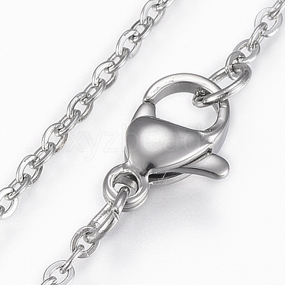 304 Stainless Steel Pendant Necklaces NJEW-G305-01P-1