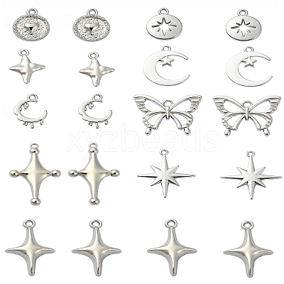 20Pcs 9 Styles Rack Plating Alloy Pendantss FIND-YW0005-18-1