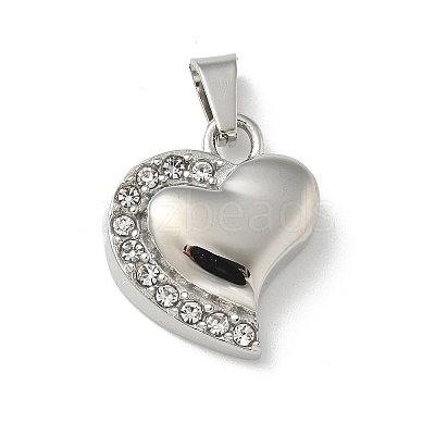 304 Stainless Steel Rhinestone Pendants LS-STAS-R139-02P-1