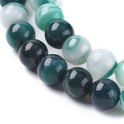 Natural Striped Agate/Banded Agate Beads Strands X-G-G582-6mm-48-1