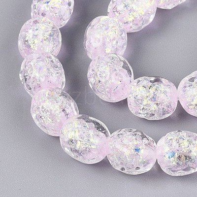 Handmade Foil Glass Beads Strands FOIL-Q002-05F-1