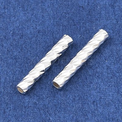 Brass Textured Tube Beads KK-H250-01A-S-1