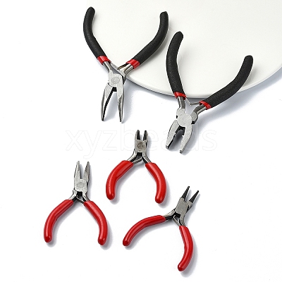 5Pcs 5 Styles Carbon Steel Jewelry Pliers AJEW-YW0001-19-1