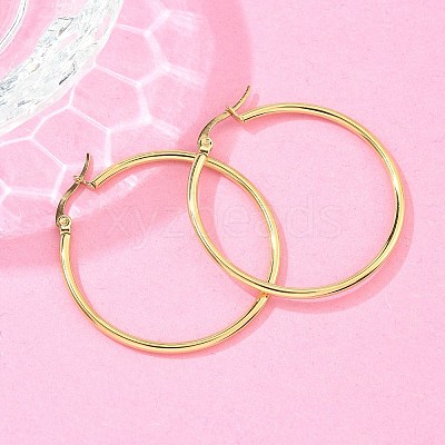 Ion Plating(IP) 304 Stainless Steel Hoop Earrings EJEW-N0016-11G-F-1