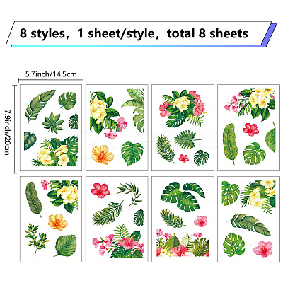 8 Sheets 8 Styles PVC Waterproof Wall Stickers DIY-WH0345-224-1