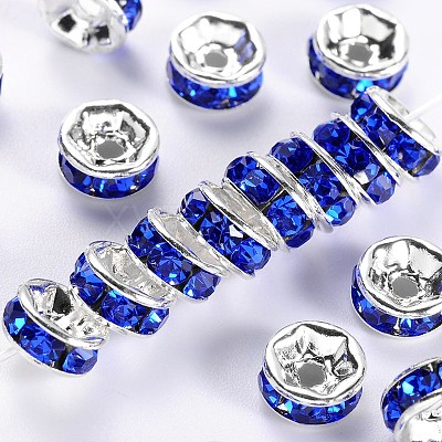 Brass Grade A Rhinestone Spacer Beads RSB038NF-15-1