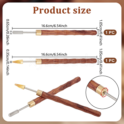 2Pcs 2 Styles Stainless Steel Leather Edge Oil Pen TOOL-NB0002-29A-1