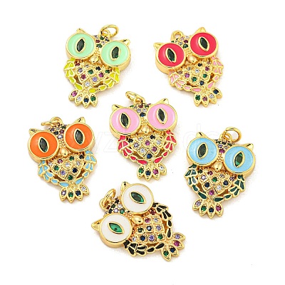 Brass Micro Pave Clear Cubic Zirconia Pendants KK-R159-25G-1