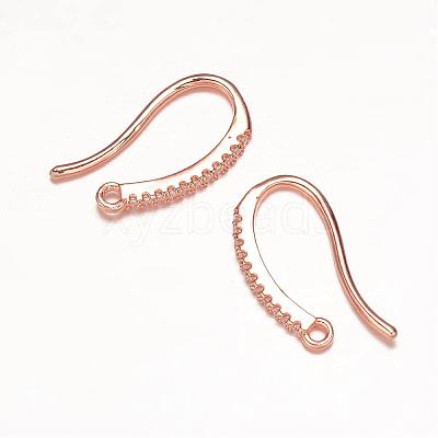 Brass Micro Pave Cubic Zirconia Earring Hooks ZIRC-K018-02RG-1