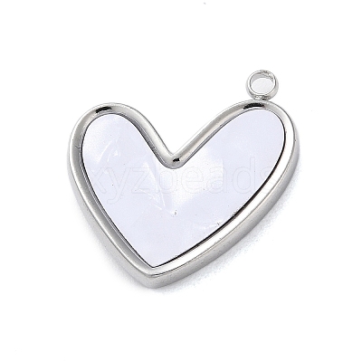 304 Stainless Steel with Synthetic Shell Pendants STAS-G338-02P-1