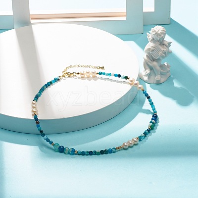 Natural Pearl Beaded Necklace NJEW-JN03765-01-1