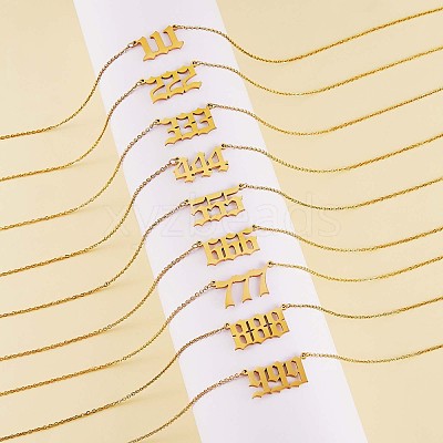 Number Pendant Necklace & Open Cuff Ring JX203A-1