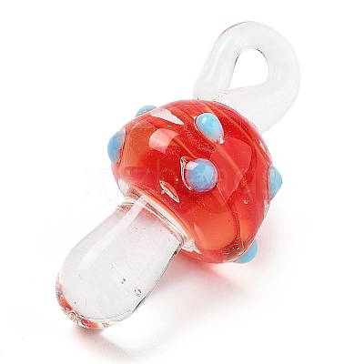 Transparent Handmade Lampwork Pendants LAMP-T021-14E-1