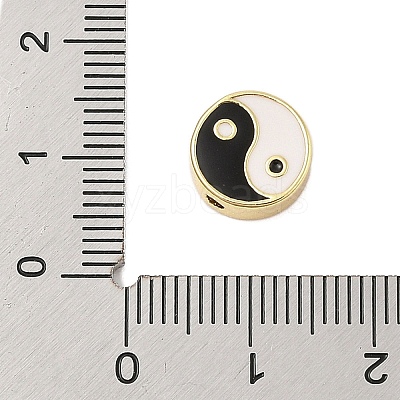Rack Plating Brass Enamel Beads KK-Z074-04G-1