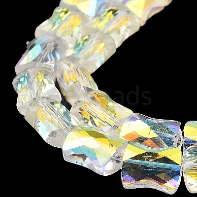 AB Color Plated Transparent Glass Beads Strands EGLA-P051-06A-A09-1