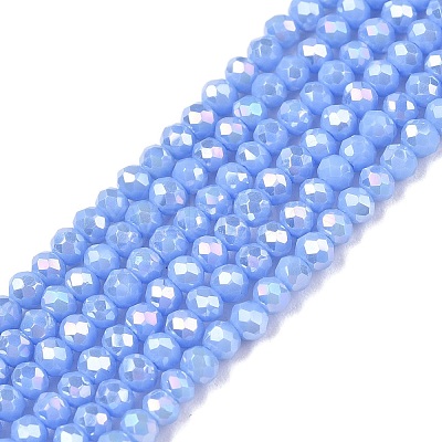 Electroplate Glass Beads Strands EGLA-A044-P1mm-B17-1