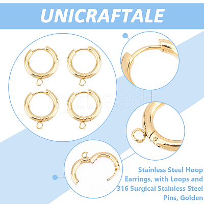 12Pcs 201 Stainless Steel Hoop Earrings STAS-UN0056-85-1