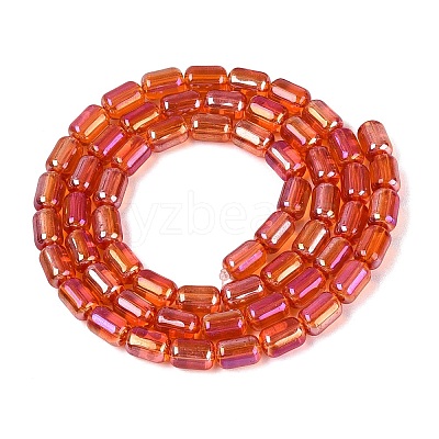 Electroplate Transparent Glass Beads Strands EGLA-Q132-03A-A04-1