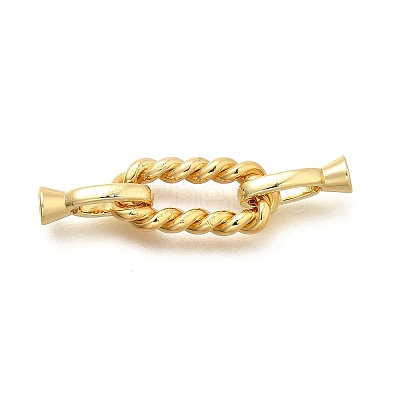 Rectangle Rack Plating Brass Fold Over Clasps KK-S508-24G-1