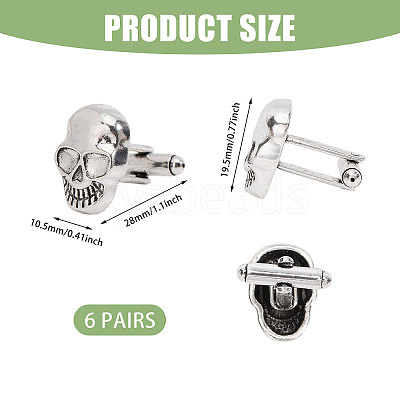 6Pairs Alloy Cufflinks FIND-CA0011-03-1