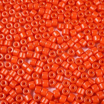 Opaque Baking Paint Glass Seed Beads SEED-T008-02J-1