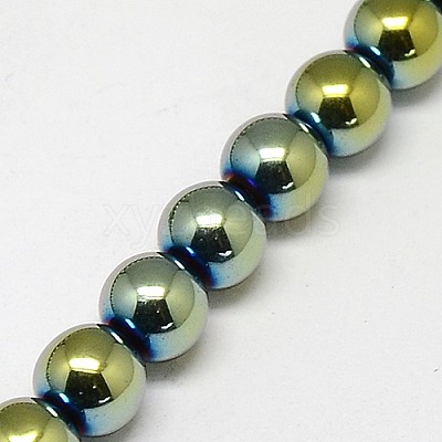 Electroplate Non-magnetic Synthetic Hematite Beads Strands G-J169A-4mm-06-1