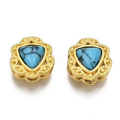 4-Hole Synthetic Turquoise Beads KK-S310-38A-1