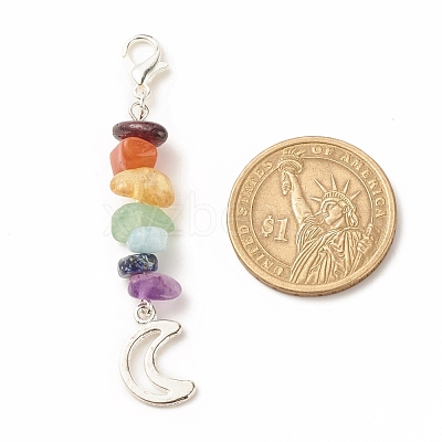 Chakra Theme Natural Gemstone Pendant Decorations X-HJEW-JM00645-02-1