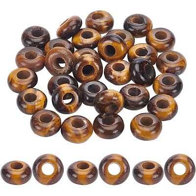 Natural Tiger Eye European Large Hole Beads G-NB0003-72B-04-1