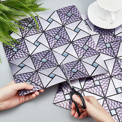 5Pcs Square Mosaic Glass Wall Decorations AJEW-AR0001-28-1