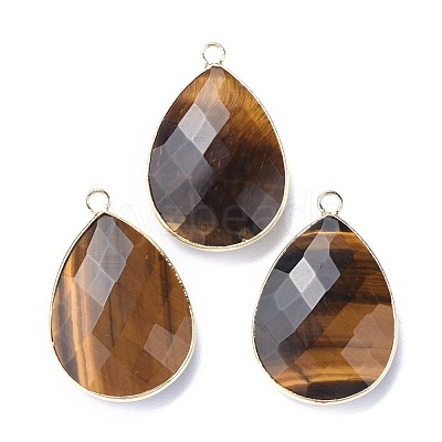 Faceted Natural Gemstone Pendants G-M356-A-LG-1