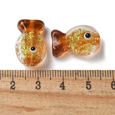 Handmade Foil Lampwork Fish Beads FOIL-Z001-01I-1