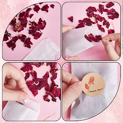 120Pcs Flat Translucent Glassine Waxed Paper Treat Bags Cookie Bags STIC-CP0001-11C-1