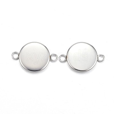 Tarnish Resistant 304 Stainless Steel Cabochon Connector Settings X-STAS-G127-14-10mm-P-1