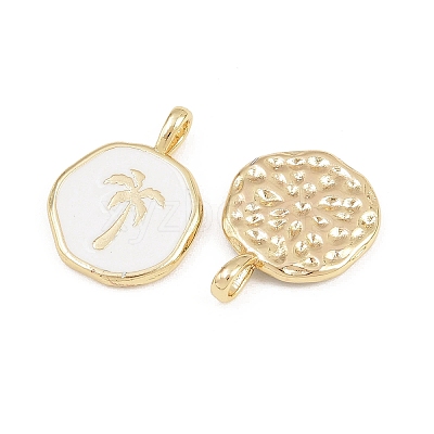 Brass Enamel Pendants KK-B157-15G-02-1