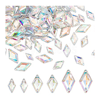 300Pcs 3 Styles Acrylic Sew on Rhinestone MACR-PH0001-76B-1