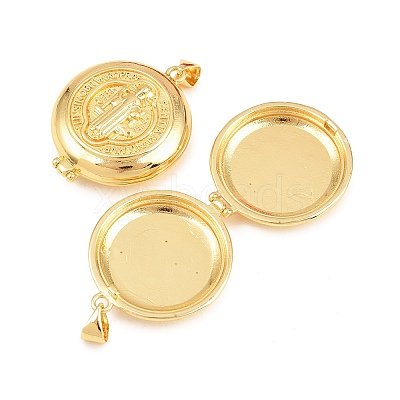 Religion Brass Locket Pendants KK-D232-21G-01-1