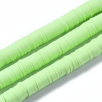 Flat Round Handmade Polymer Clay Beads CLAY-R067-10mm-24-1