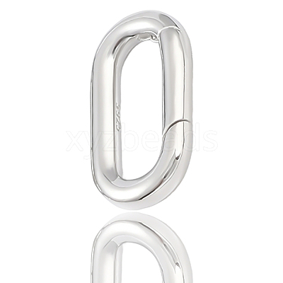 1Pc Anti-Tarnish Rhodium Plated 925 Sterling Silver Spring Gate Rings STER-BBC0008-50B-1