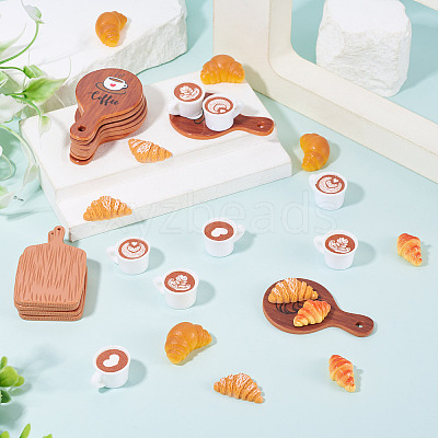 36Pcs 9 Styles Coffe Theme Doll Miniatures Sets DJEW-TA0001-50-1