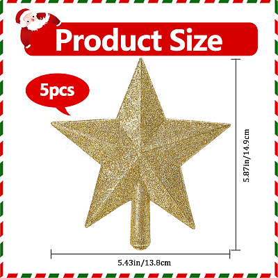 Star Plastic Christmas Tree Topper Ornaments AJEW-WH20004-17C-1